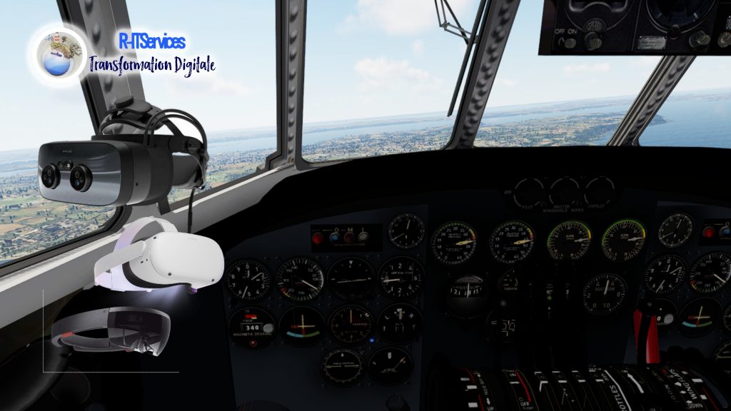 Simulateur de vol en réalité mixte